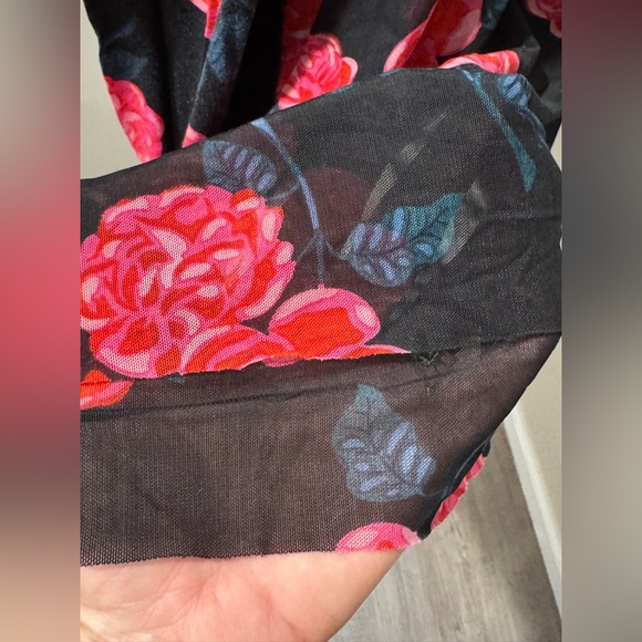 Matilda Jane Black Floral Rose Print Long Sleeve Tunic Top Women's XXL - Picture 8 of 16